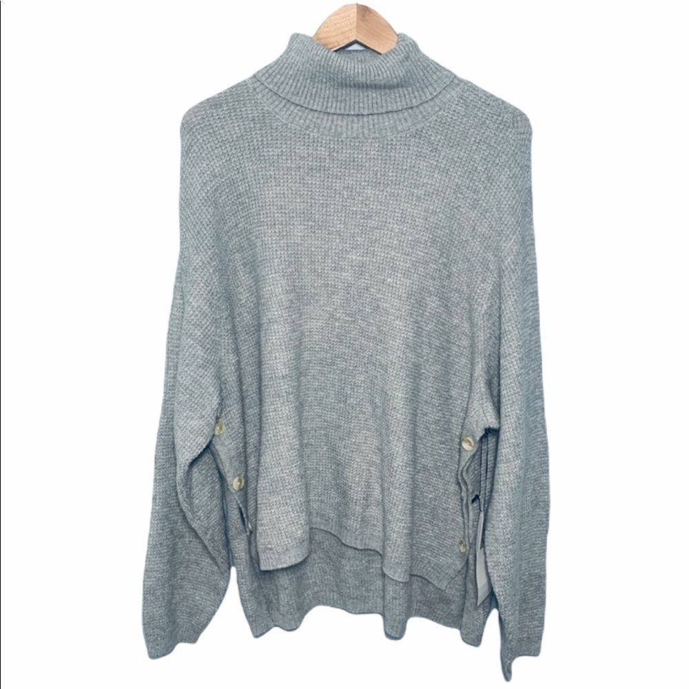 NWT 1. State Side Button Waffle Weave Turtleneck - Picture 8 of 14